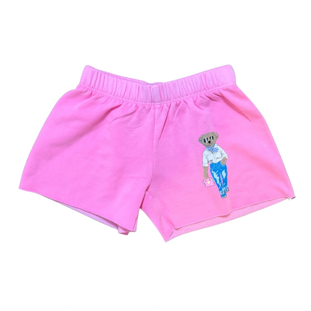 Firehouse Pink Glam Bear shorts girls size XXS (5) NWOT